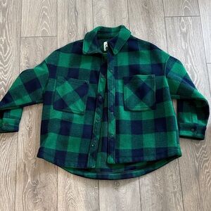 Zara Green and Navy Checkered Jacket